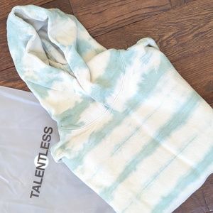 TALENTLESS I NWT Tiger Wash Tie Dye Blue Spruce Pullover Hoodie Sweatshirt, M